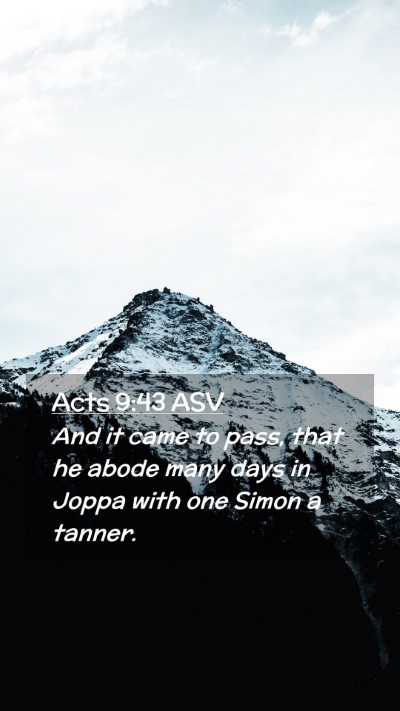 Picture 02 - Acts 9:43 ASV Mobile Phone Wallpaper - And it came to pass, that he abode many days in - Mobile Bible Verse Wallpaper