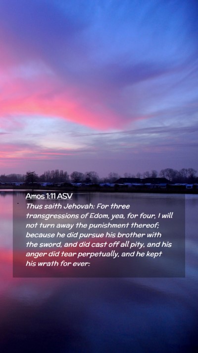 Picture 02 - Amos 1:11 ASV Mobile Phone Wallpaper - Thus saith Jehovah: For three transgressions of - Mobile Bible Verse Wallpaper