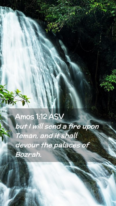 Picture 02 - Amos 1:12 ASV Mobile Phone Wallpaper - but I will send a fire upon Teman, and it shall - Mobile Bible Verse Wallpaper