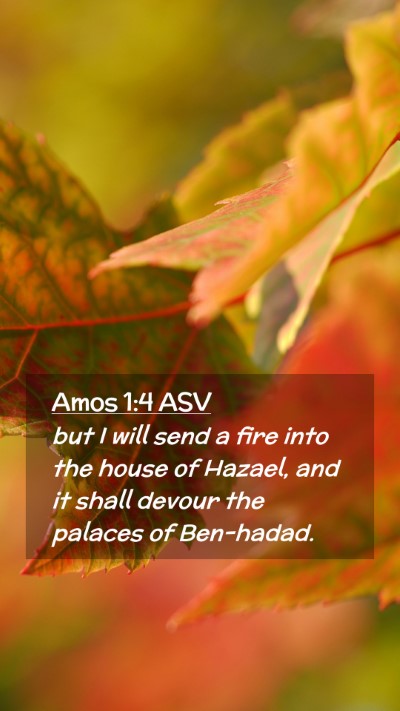 Picture 02 - Amos 1:4 ASV Mobile Phone Wallpaper - but I will send a fire into the house of Hazael, - Mobile Bible Verse Wallpaper