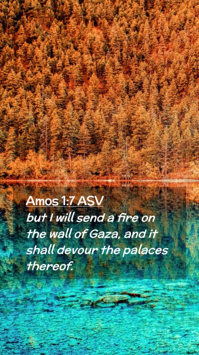 Picture 02 - Amos 1:7 ASV Mobile Phone Wallpaper - but I will send a fire on the wall of Gaza, and - Mobile Bible Verse Wallpaper