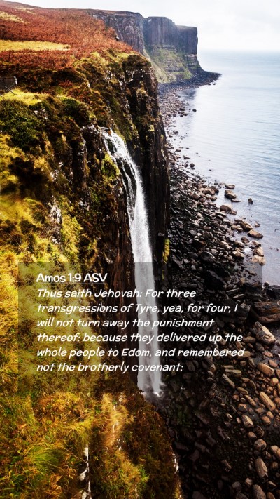 Picture 02 - Amos 1:9 ASV Mobile Phone Wallpaper - Thus saith Jehovah: For three transgressions of - Mobile Bible Verse Wallpaper