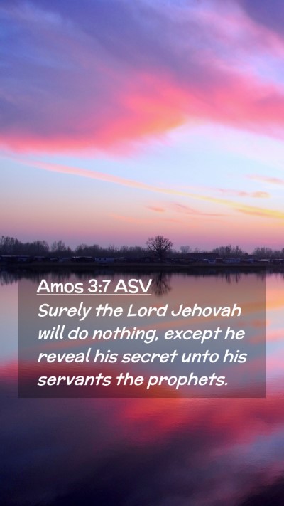 Picture 02 - Amos 3:7 ASV Mobile Phone Wallpaper - Surely the Lord Jehovah will do nothing, except - Mobile Bible Verse Wallpaper
