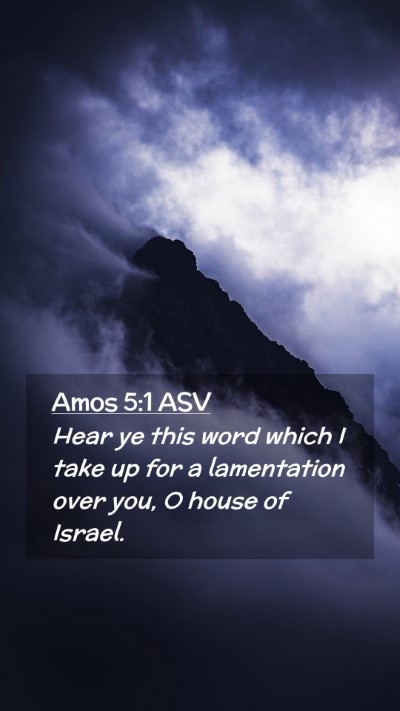 Picture 02 - Amos 5:1 ASV Mobile Phone Wallpaper - Hear ye this word which I take up for a - Mobile Bible Verse Wallpaper