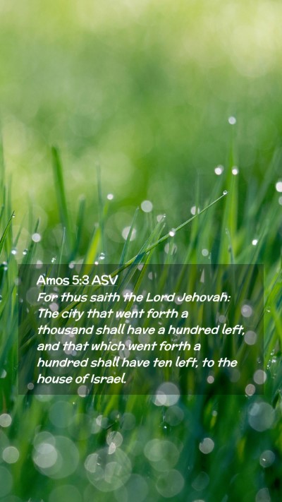 Picture 02 - Amos 5:3 ASV Mobile Phone Wallpaper - For thus saith the Lord Jehovah: The city that - Mobile Bible Verse Wallpaper