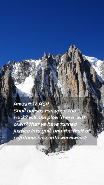 Picture 02 - Amos 6:12 ASV Mobile Phone Wallpaper - Shall horses run upon the rock? will one plow - Mobile Bible Verse Wallpaper