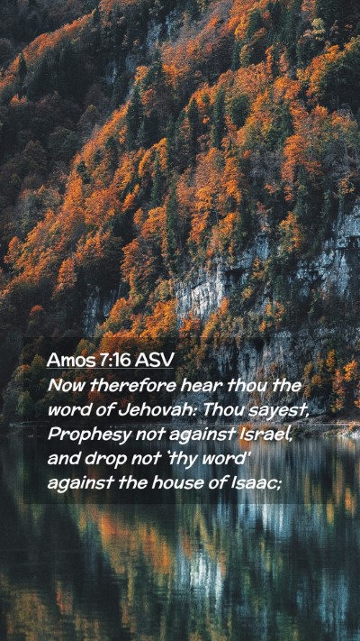 Picture 02 - Amos 7:16 ASV Mobile Phone Wallpaper - Now therefore hear thou the word of Jehovah: Thou - Mobile Bible Verse Wallpaper