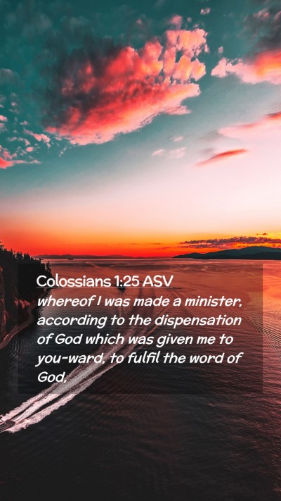 Picture 02 - Colossians 1:25 ASV Mobile Phone Wallpaper - whereof I was made a minister, according to the - Mobile Bible Verse Wallpaper