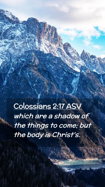 Picture 02 - Colossians 2:17 ASV Mobile Phone Wallpaper - which are a shadow of the things to come; but the - Mobile Bible Verse Wallpaper