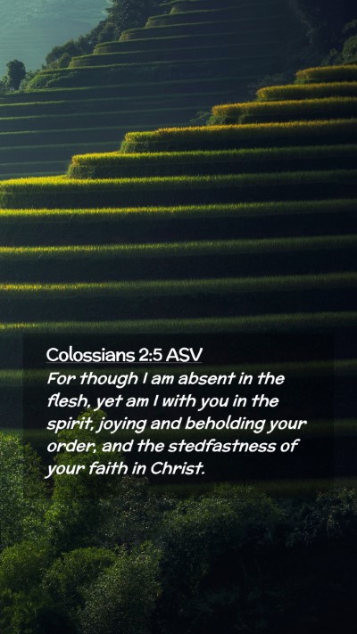 Picture 02 - Colossians 2:5 ASV Mobile Phone Wallpaper - For though I am absent in the flesh, yet am I - Mobile Bible Verse Wallpaper
