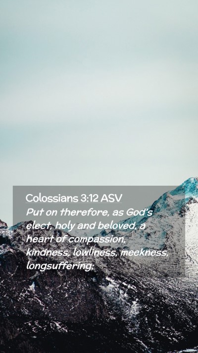Picture 02 - Colossians 3:12 ASV Mobile Phone Wallpaper - Put on therefore, as God's elect, holy and - Mobile Bible Verse Wallpaper