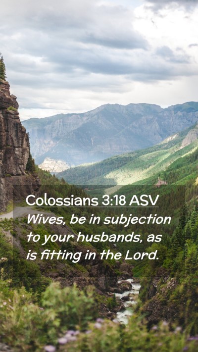 Picture 02 - Colossians 3:18 ASV Mobile Phone Wallpaper - Wives, be in subjection to your husbands, as is - Mobile Bible Verse Wallpaper