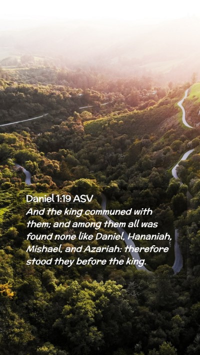 Picture 02 - Daniel 1:19 ASV Mobile Phone Wallpaper - And the king communed with them; and among them - Mobile Bible Verse Wallpaper