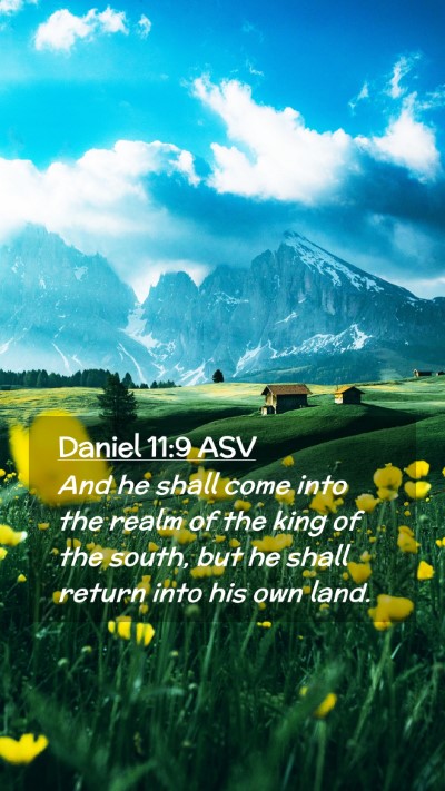 Picture 02 - Daniel 11:9 ASV Mobile Phone Wallpaper - And he shall come into the realm of the king of - Mobile Bible Verse Wallpaper