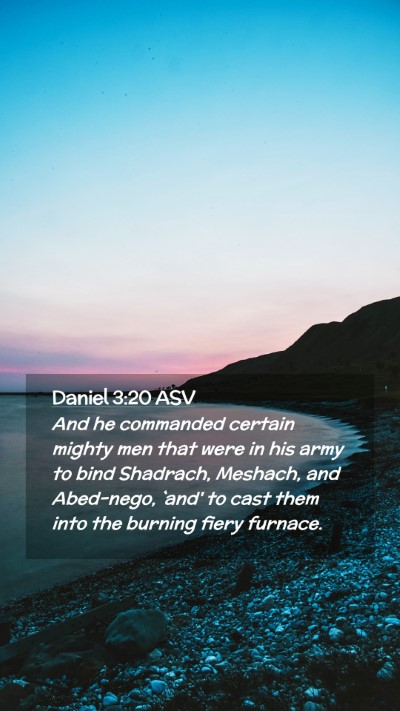 Picture 02 - Daniel 3:20 ASV Mobile Phone Wallpaper - And he commanded certain mighty men that were in - Mobile Bible Verse Wallpaper