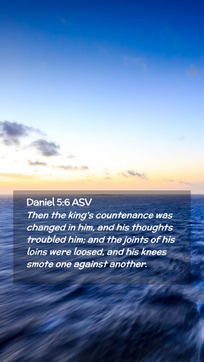 Picture 02 - Daniel 5:6 ASV Mobile Phone Wallpaper - Then the king's countenance was changed in him, - Mobile Bible Verse Wallpaper