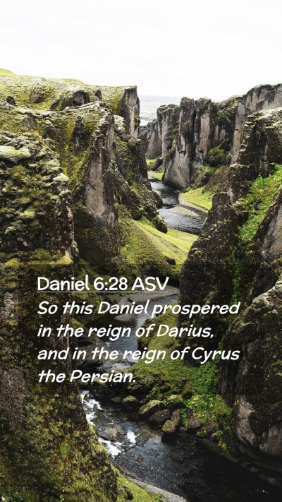 Picture 02 - Daniel 6:28 ASV Mobile Phone Wallpaper - So this Daniel prospered in the reign of Darius, - Mobile Bible Verse Wallpaper
