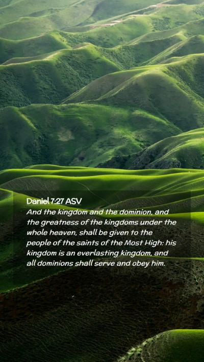 Picture 02 - Daniel 7:27 ASV Mobile Phone Wallpaper - And the kingdom and the dominion, and the - Mobile Bible Verse Wallpaper