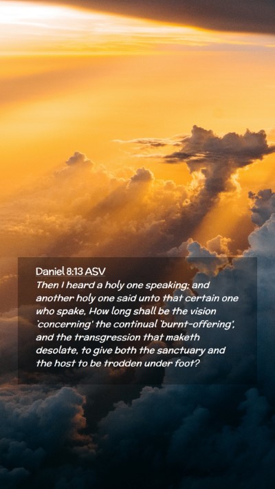 Picture 02 - Daniel 8:13 ASV Mobile Phone Wallpaper - Then I heard a holy one speaking; and another - Mobile Bible Verse Wallpaper