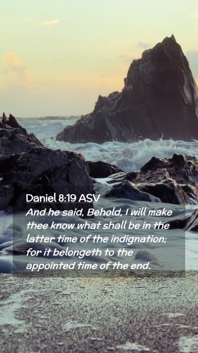 Picture 02 - Daniel 8:19 ASV Mobile Phone Wallpaper - And he said, Behold, I will make thee know what - Mobile Bible Verse Wallpaper
