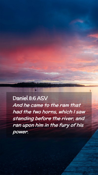 Picture 02 - Daniel 8:6 ASV Mobile Phone Wallpaper - And he came to the ram that had the two horns, - Mobile Bible Verse Wallpaper