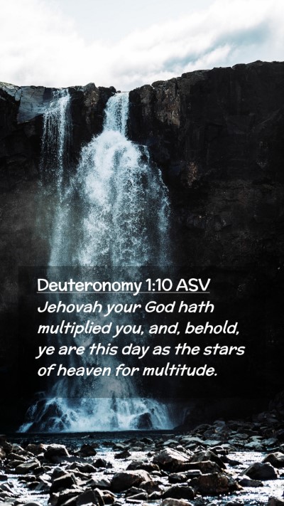 Picture 02 - Deuteronomy 1:10 ASV Mobile Phone Wallpaper - Jehovah your God hath multiplied you, and, - Mobile Bible Verse Wallpaper