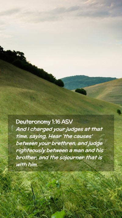 Picture 02 - Deuteronomy 1:16 ASV Mobile Phone Wallpaper - And I charged your judges at that time, saying, - Mobile Bible Verse Wallpaper