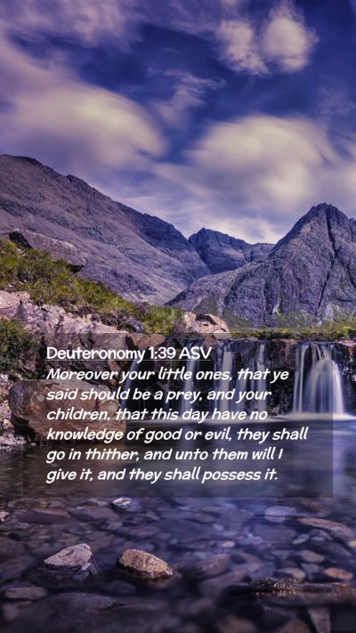 Picture 02 - Deuteronomy 1:39 ASV Mobile Phone Wallpaper - Moreover your little ones, that ye said should be - Mobile Bible Verse Wallpaper