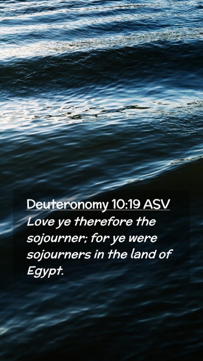 Picture 02 - Deuteronomy 10:19 ASV Mobile Phone Wallpaper - Love ye therefore the sojourner; for ye were - Mobile Bible Verse Wallpaper