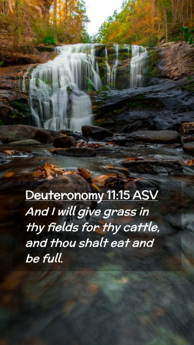 Picture 02 - Deuteronomy 11:15 ASV Mobile Phone Wallpaper - And I will give grass in thy fields for thy - Mobile Bible Verse Wallpaper