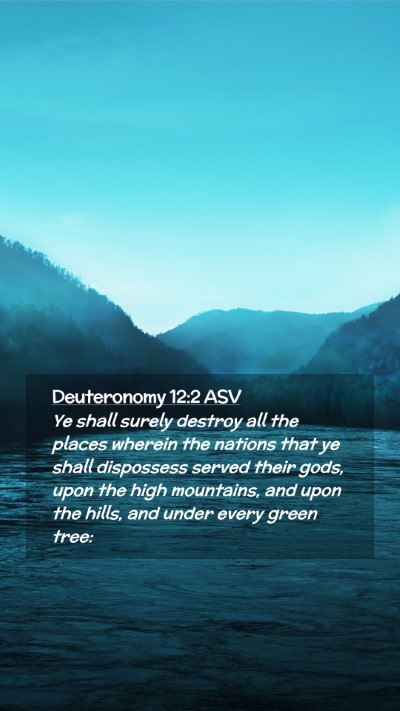 Picture 02 - Deuteronomy 12:2 ASV Mobile Phone Wallpaper - Ye shall surely destroy all the places wherein - Mobile Bible Verse Wallpaper