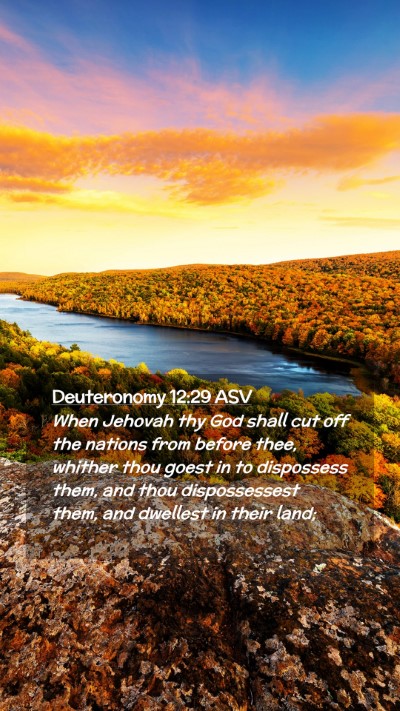 Picture 02 - Deuteronomy 12:29 ASV Mobile Phone Wallpaper - When Jehovah thy God shall cut off the nations - Mobile Bible Verse Wallpaper