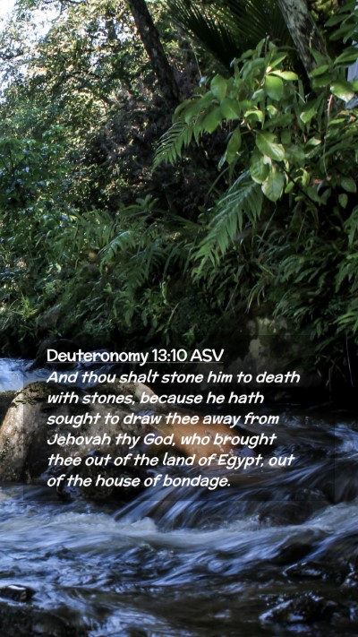 Picture 02 - Deuteronomy 13:10 ASV Mobile Phone Wallpaper - And thou shalt stone him to death with stones, - Mobile Bible Verse Wallpaper