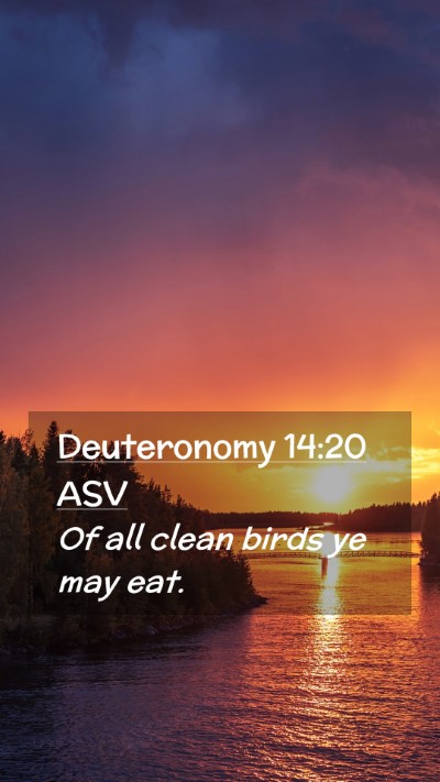 Picture 02 - Deuteronomy 14:20 ASV Mobile Phone Wallpaper - Of all clean birds ye may - Mobile Bible Verse Wallpaper