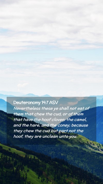 Picture 02 - Deuteronomy 14:7 ASV Mobile Phone Wallpaper - Nevertheless these ye shall not eat of them that - Mobile Bible Verse Wallpaper