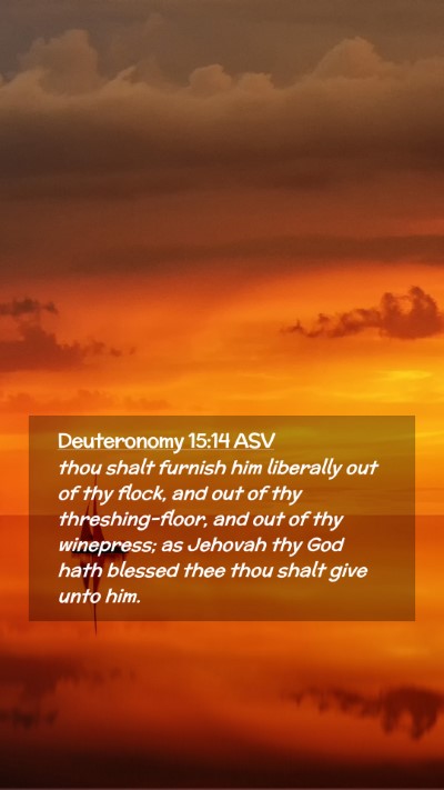 Picture 02 - Deuteronomy 15:14 ASV Mobile Phone Wallpaper - thou shalt furnish him liberally out of thy - Mobile Bible Verse Wallpaper