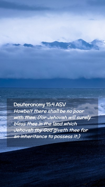 Picture 02 - Deuteronomy 15:4 ASV Mobile Phone Wallpaper - Howbeit there shall be no poor with thee; (for - Mobile Bible Verse Wallpaper