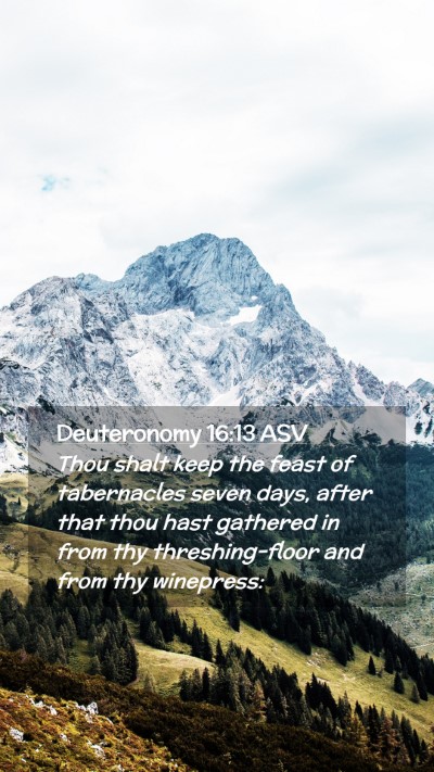 Picture 02 - Deuteronomy 16:13 ASV Mobile Phone Wallpaper - Thou shalt keep the feast of tabernacles seven - Mobile Bible Verse Wallpaper