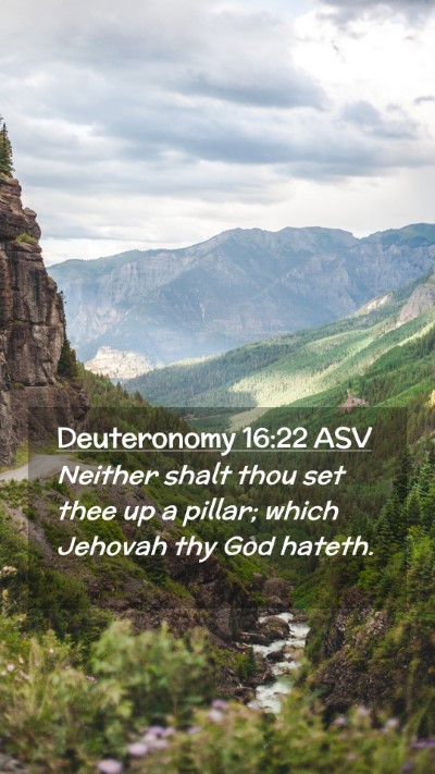 Picture 02 - Deuteronomy 16:22 ASV Mobile Phone Wallpaper - Neither shalt thou set thee up a pillar; which - Mobile Bible Verse Wallpaper