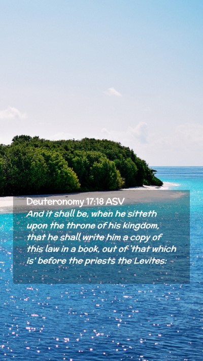 Picture 02 - Deuteronomy 17:18 ASV Mobile Phone Wallpaper - And it shall be, when he sitteth upon the throne - Mobile Bible Verse Wallpaper