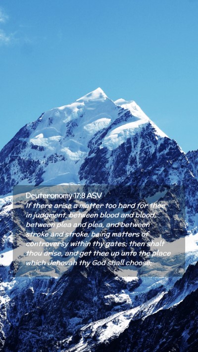 Picture 02 - Deuteronomy 17:8 ASV Mobile Phone Wallpaper - If there arise a matter too hard for thee in - Mobile Bible Verse Wallpaper