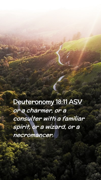 Picture 02 - Deuteronomy 18:11 ASV Mobile Phone Wallpaper - or a charmer, or a consulter with a familiar - Mobile Bible Verse Wallpaper
