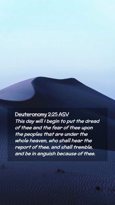 Picture 02 - Deuteronomy 2:25 ASV Mobile Phone Wallpaper - This day will I begin to put the dread of thee - Mobile Bible Verse Wallpaper