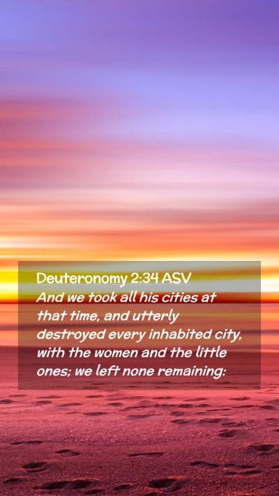 Picture 02 - Deuteronomy 2:34 ASV Mobile Phone Wallpaper - And we took all his cities at that time, and - Mobile Bible Verse Wallpaper