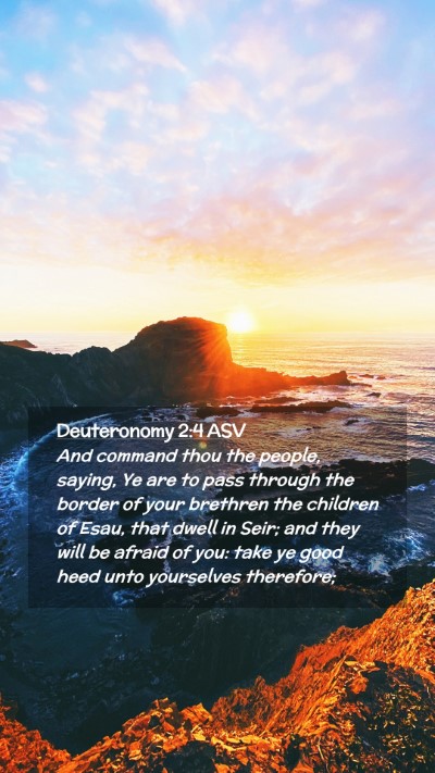 Picture 02 - Deuteronomy 2:4 ASV Mobile Phone Wallpaper - And command thou the people, saying, Ye are to - Mobile Bible Verse Wallpaper