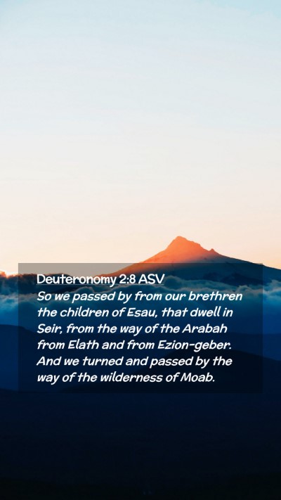 Picture 02 - Deuteronomy 2:8 ASV Mobile Phone Wallpaper - So we passed by from our brethren the children of - Mobile Bible Verse Wallpaper