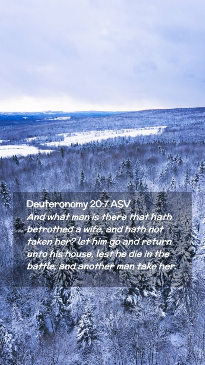 Picture 02 - Deuteronomy 20:7 ASV Mobile Phone Wallpaper - And what man is there that hath betrothed a wife, - Mobile Bible Verse Wallpaper
