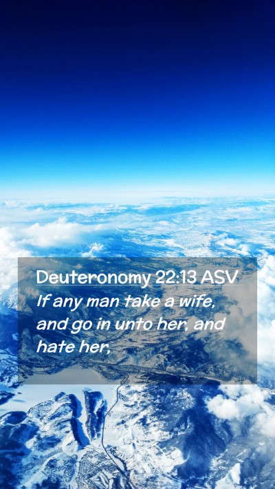 Picture 02 - Deuteronomy 22:13 ASV Mobile Phone Wallpaper - If any man take a wife, and go in unto her, and - Mobile Bible Verse Wallpaper