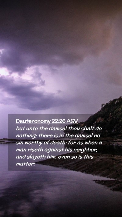 Picture 02 - Deuteronomy 22:26 ASV Mobile Phone Wallpaper - but unto the damsel thou shalt do nothing; there - Mobile Bible Verse Wallpaper