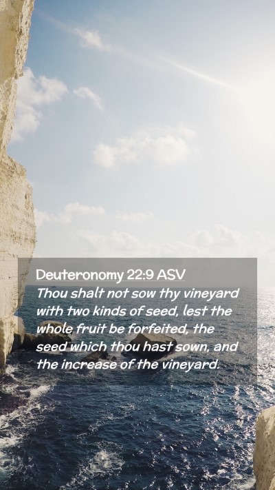 Picture 02 - Deuteronomy 22:9 ASV Mobile Phone Wallpaper - Thou shalt not sow thy vineyard with two kinds of - Mobile Bible Verse Wallpaper